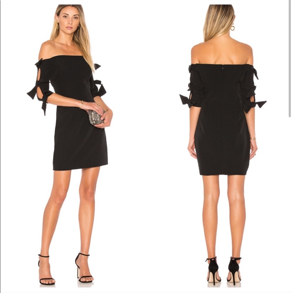 Milly Caroline Off Shoulder Caroline Black Dress